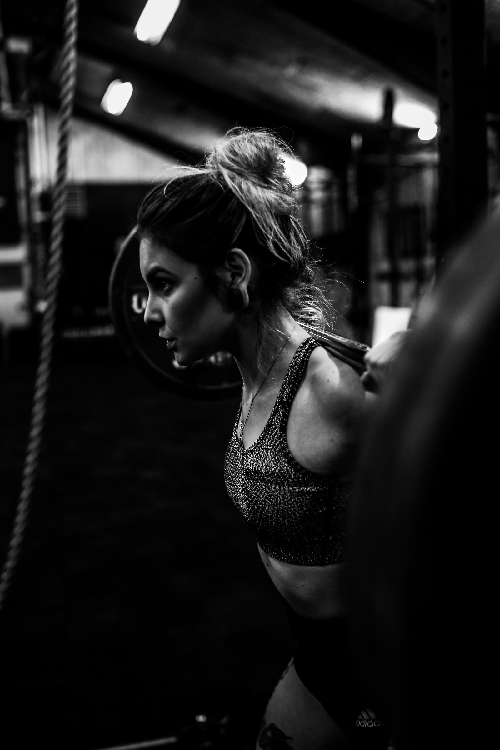 Fitness training in a modern gym